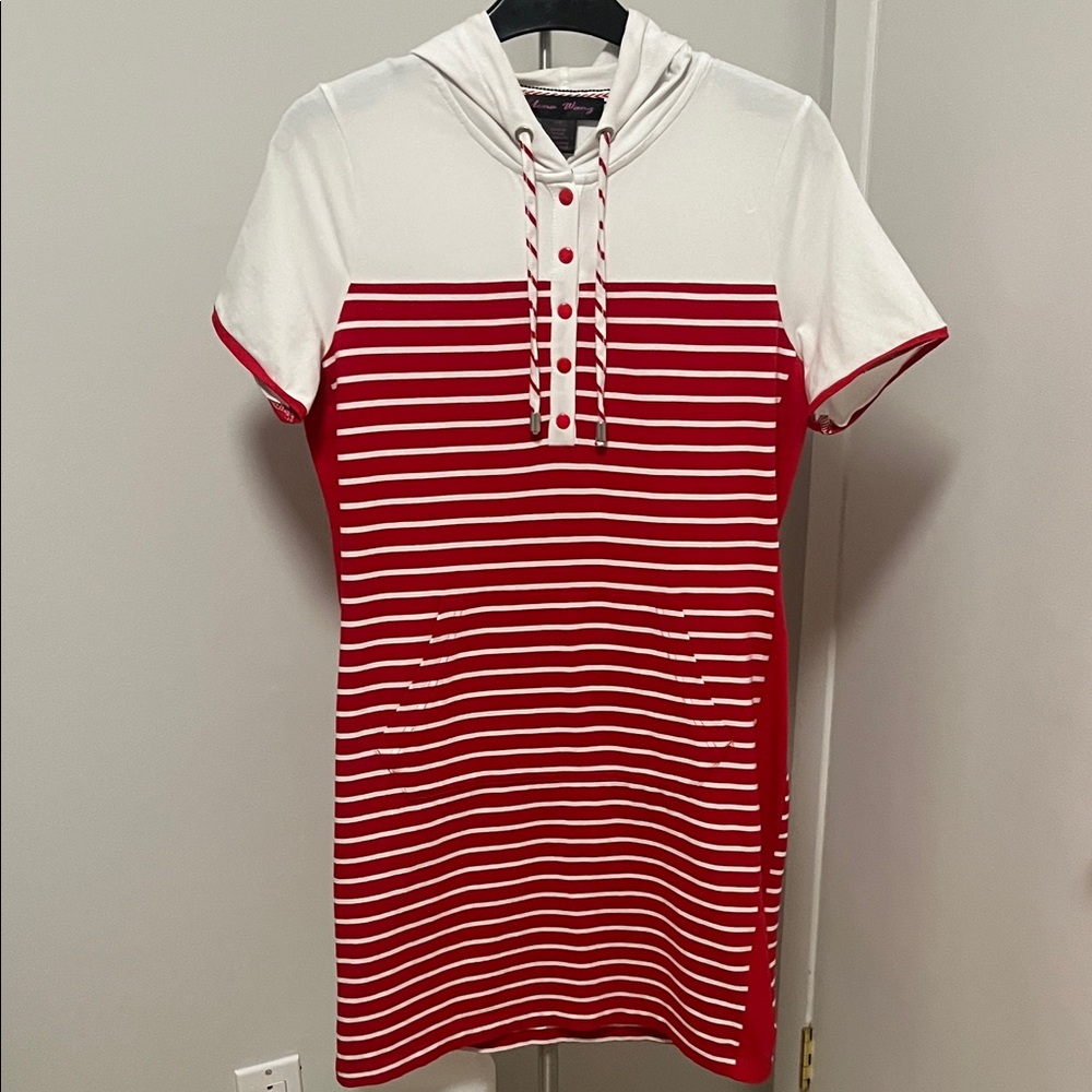 Women-Dress Red and White Striped